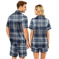 thumbnail image 6 of VV AVEORS Christmas Silk Pajamas For Men And Women Plaid Couples Pajamas Sets Long Short Sleeve Sleepwear Button Down Loungewear Pjs Sets White XL, 6 of 6