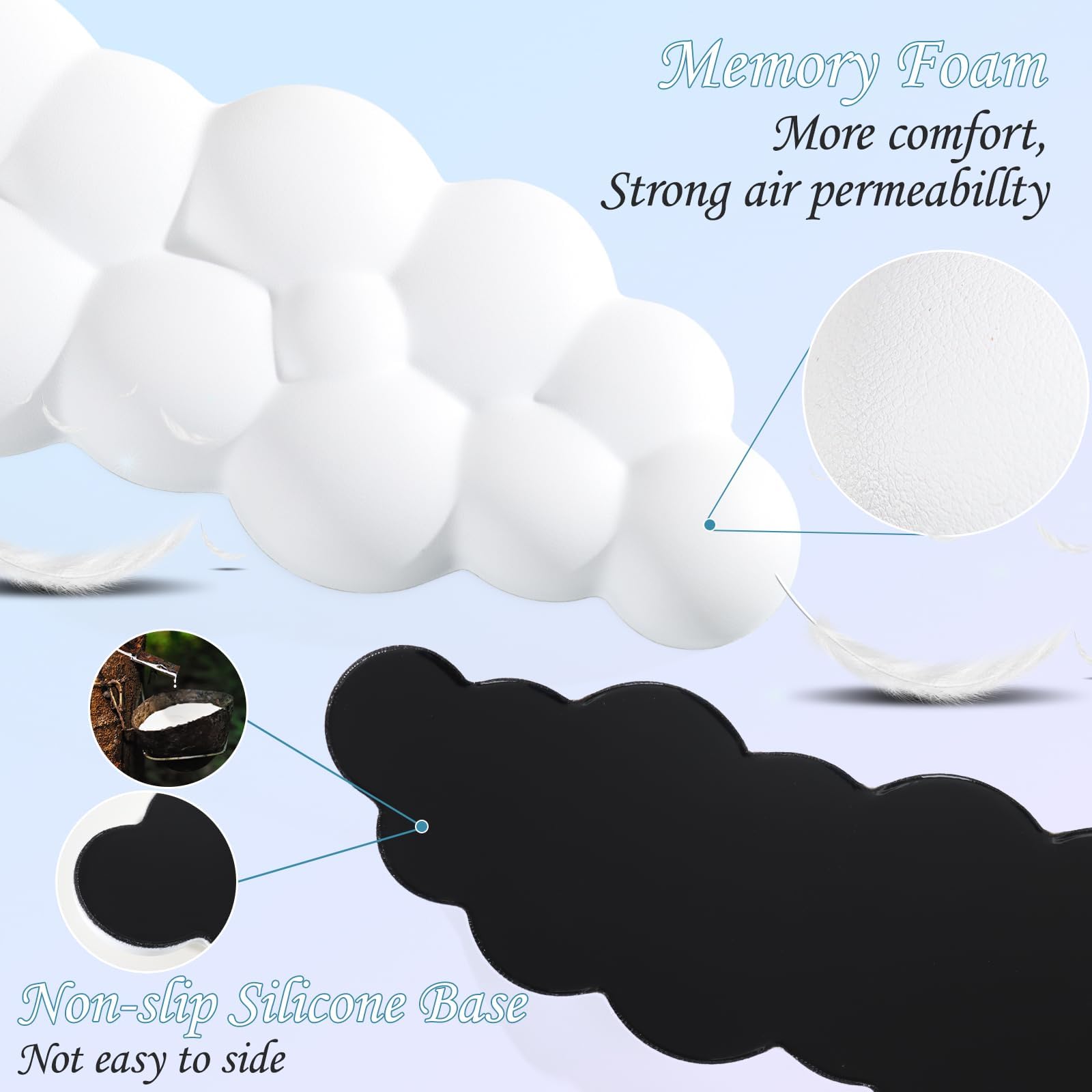 QUTOOL Memory Foam Keyboard and Mouse Wrist Rest Set photo 2