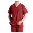 thumbnail image 3 of Playeras Cuello V Para Hombre, Conjunto De 2 Piezas De Camiseta De Manga Corta Con Cuello Redondo Y Pantalones Cortos Con Cordón Y Estampado De Letras Y Números, Adecuado Para El Verano, 3 of 6