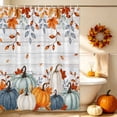thumbnail image 5 of Teal Orange Pumpkins Fall Shower Curtains for Bathroom, Thanksgiving Leaves Grey Wooden Waterproof Fabric Shower Curtain, Decorative Bathroom Curtain for Bathtub, 72"x84", No Hooks Included, 5 of 9