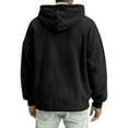 thumbnail image 4 of Men’s Corduroy Hooded Pullover with Half Zip Front and Kangaroo Pocket Loose Fit Casual Sweatshirt Top Black L, 4 of 4