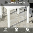 thumbnail image 6 of Barara King Outdoor Picnic Tables,Patio Table for Outdoor Use,Expandable Patio Table, Outdoor Dining Table for 4-6 with Aluminum Frame, White, 6 of 11