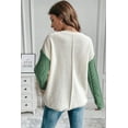 thumbnail image 3 of Women's Vineyard Green Colorblock Drop Shoulder Sweater with Patched Pockets - [ZhiHiMeRi] | (US 12-14)L, 3 of 7