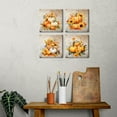 thumbnail image 4 of Fall Wall Decor Pumpkin Canvas Wall Art Rustic Sunflower Pictures Kitchen Bedroom Artwork Vintage Autumn Themed Halloween Painting for Living Room Dinner Festival Party Home Decorations 12x12" 4 Pcs, 4 of 6