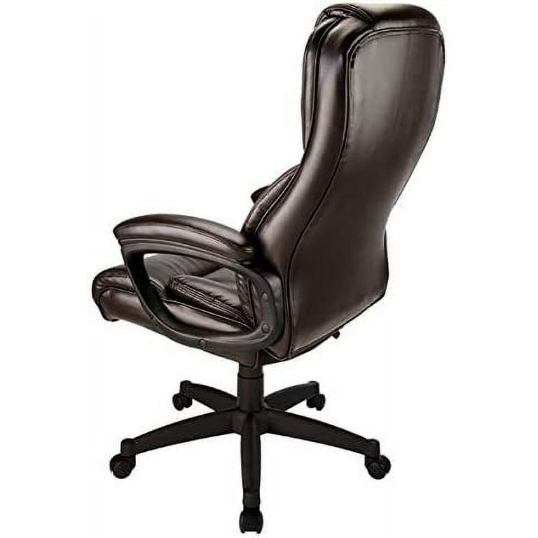 Realspace Fennington Bonded Leather High Back Chair Brown Black