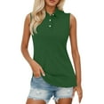 thumbnail image 2 of Sleeveless Polo Shirts for Women Summer Casual Collared Basic Plain Tank Tops Dressy Casual T Shirt Blouse, 2 of 6