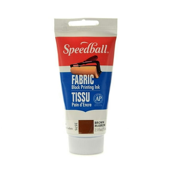 Speedball Block Printing Fabric Ink 2.5 Oz. Brown [Pack Of 2]