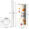 thumbnail image 2 of Fall Tumbler 20 oz Pumpkin Insulated Stainless Tumbler Happy Fall Travel Coffee Cup Autumn Sunflower and Leaves Cups Fall Gift for Thanksgiving Christmas, 2 of 5