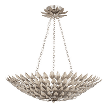 

Chandeliers 6 Light With Antique Silver Wrought Iron 24 inch 360 Watts - World of Lighting