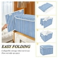 thumbnail image 4 of Blue and White Shirt Fabric Stripes Foldable Storage Bin with Lid and Handle Collapsible Storage Box 16.5 x 12.6 x 11.8 inches, 4 of 7