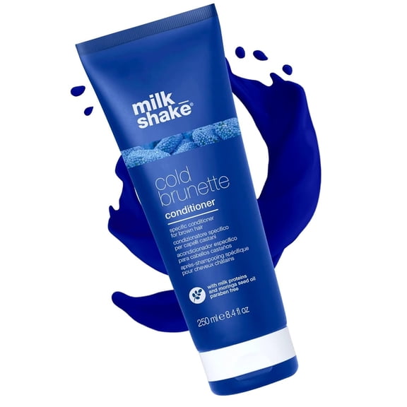 milk_shake Cold Brunette Conditioner Toning Conditioner with Blue Pigment to Correct Red and Orange Tones in Brown Hair Nourishes, Smooths, and Protects Color | 10.1 fl oz (300 ml)