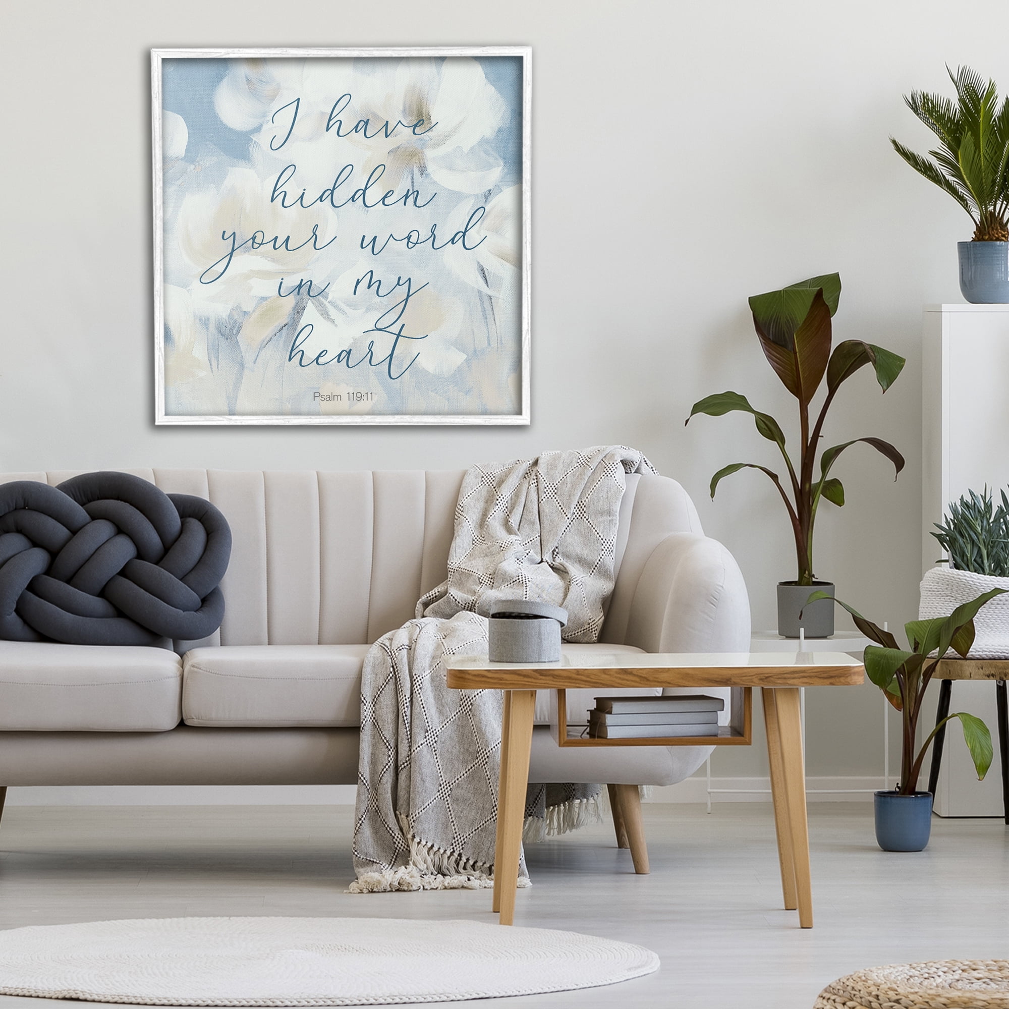 Stupell Industries Hidden Your Word In My Heart White Framed Giclee Art, design by Lanie Loreth
