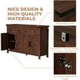 thumbnail image 4 of VVFLU Buffet Cabinet with Drawers, 55" Large Sideboard Buffet Storage Cabinet with Shelves and Doors, Modern Farmhouse Coffee Bar Station Wood Kitchen Table for Kitchen, Dining Room, Brown, 4 of 9