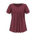 thumbnail image 7 of Uaswgudfs Women's Summer Resort Tunic Blouse - Crew Neck Short Sleeve with Banded Hem Relaxed Fit Casual Shirt, 7 of 7
