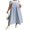 Blue, variant on LMLYSoH Women's Spring Summer Overall Dress Sleeveless Tie Shoulder Loose Striped Plus Size Dresses