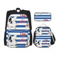 thumbnail image 1 of Disketp Bulldog Friend Mochila Estampada de Gran Capacidad con Lonchera y Estuche, Set de 3 Piezas para Estudiantes, 1 of 7