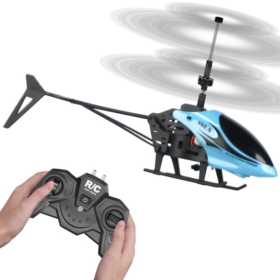 RC Helicopter, Remote Control Helicopter Mini RC Gyroscope LED Light Flying Toys or Kids and Beginners, Blue（Vertical Flying）
