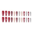 thumbnail image 4 of Uñas postizas prensadas brillar rojas Ataúd de Navidad largas con sn, 4 of 5