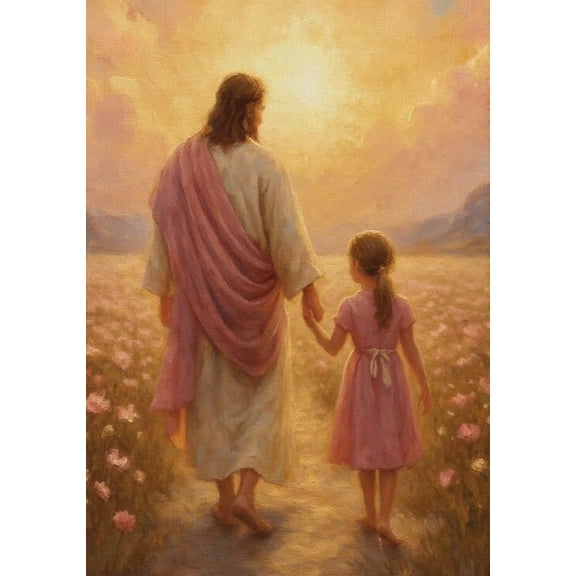 Christian Jesus Walking Wall Art Follow Me Jesus Wall Decor Artwork Religious Picture Poster Home Living Room Bedroom Decor poster