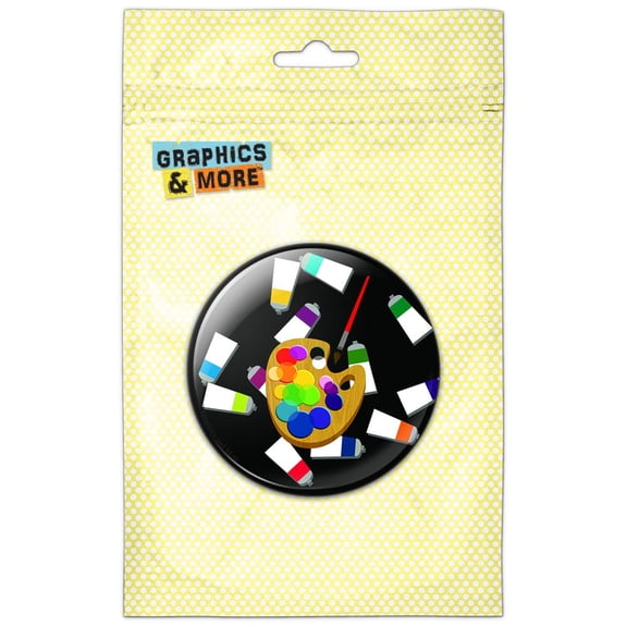 Painters Palette Black Artist Painting Pinback Button Pin Badge