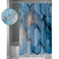 thumbnail image 3 of Gold Blue Marble Texture Shower Curtain Set ，Waterproof Fabric Shower Curtains Abstract Water Ripple Gradient Shower Curtains for Bathroom,Bathroom Decor 60"x72", 3 of 6