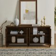thumbnail image 2 of S-HOME Functional 65.2" Mid Century Modern Console Table Buffet Cabinet with Ample Storage in Rich Walnut Finish for Home, 2 of 14