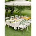 thumbnail image 4 of Outdoor Tablecloth with Umbrella Hole for Patio/Picnic/Party/Camping, Lemon Vase Summer Waterproof Table Cloth Rectangle Table Cover Washable, Spring Fruits Green Striped (60"x 84"), 4 of 8