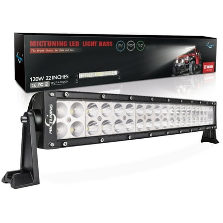 MICTUNING 21.5" 120w Combo LED Light Bar Waterproof for 4X4 Jeep SUV UTV Car