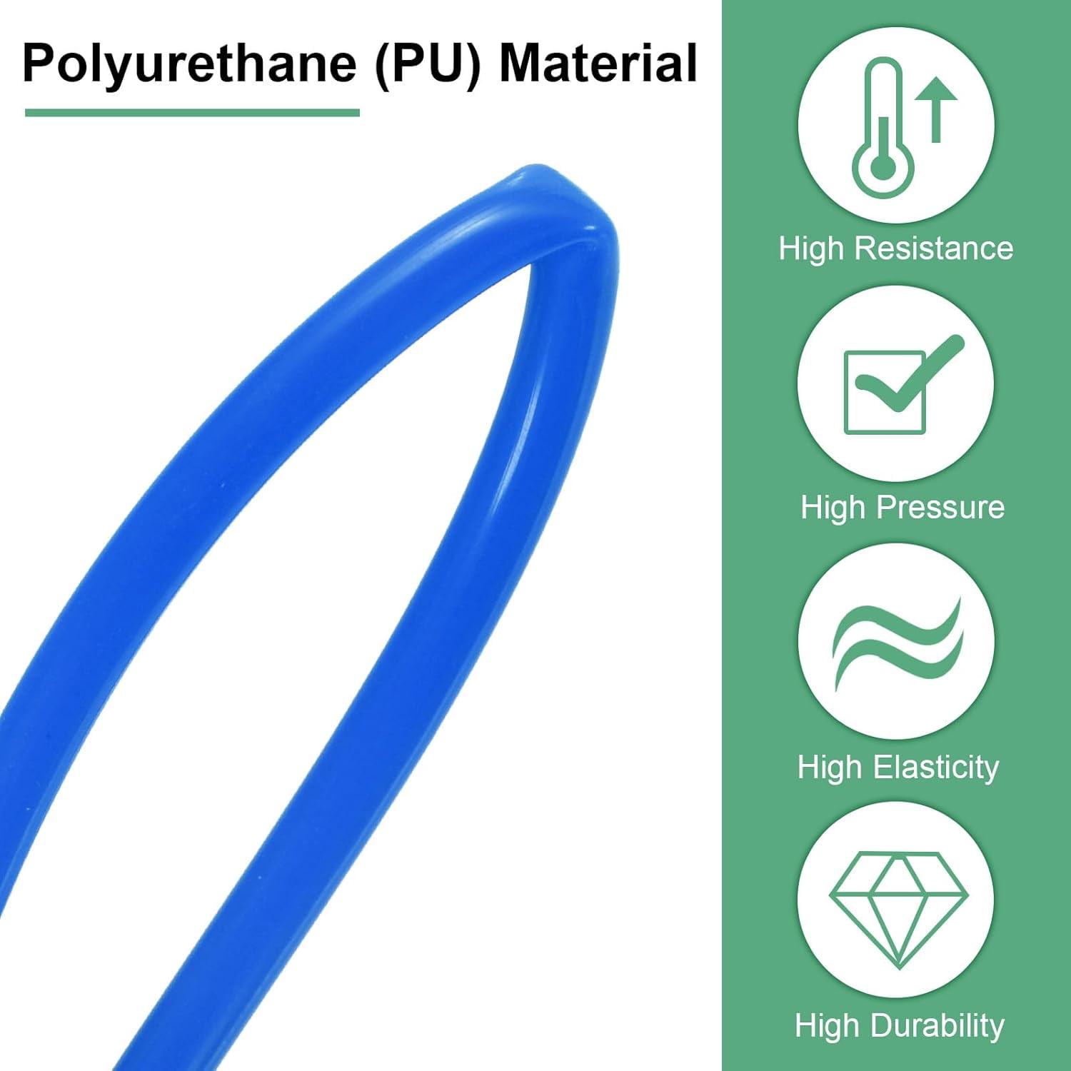 MKEUDQ-Pneumatic Tubing Pipe, 2.5mm(ID) x4mm(OD) PU Polyurethane Air Compressor Hose for Air Compressor Fitting/Gas/Fluid Transfer, Air Hose Line Tube [10M/32.8ft, Blue]