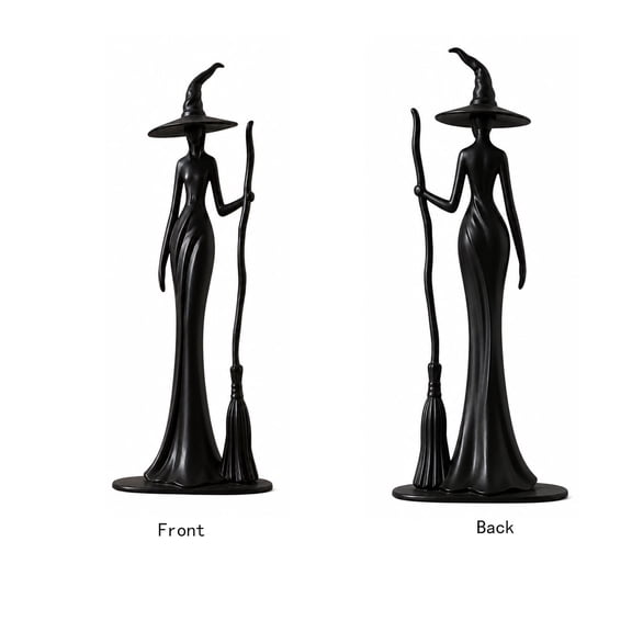 Witch Figurine for Halloween Decorations, Elegant Witch Statue for Tabletop Display, Eye-Catching Home Decor, Ideal for Shelves, Mantels, and Desks