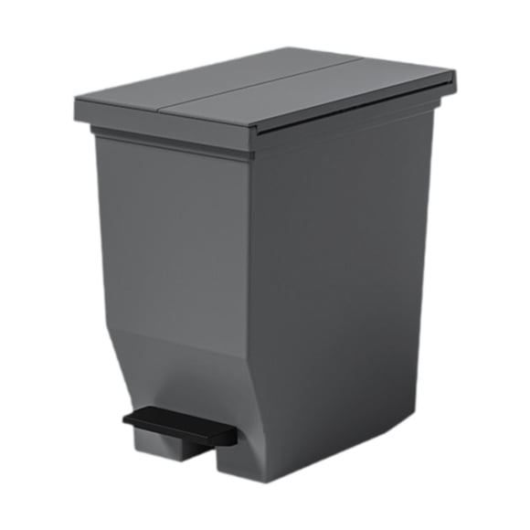 Cubo de basura con pedal, soporte para cubo de basura, papelera de gran capacidad, doble. Gris oscuro