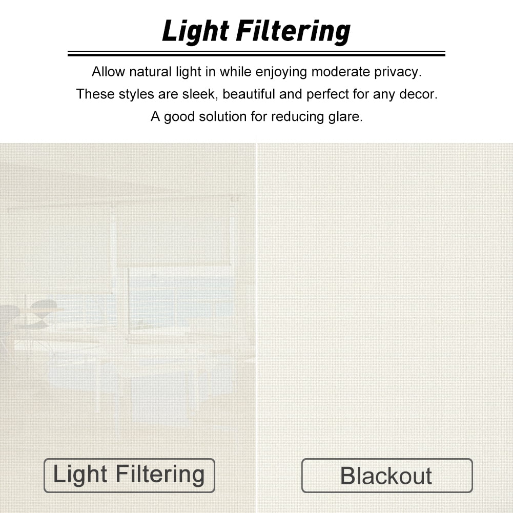 Keego No Drilling Roller Shades for Home Window Blinds Light Filtering Privacy Customizable Color and Size White 48"w x 64"h