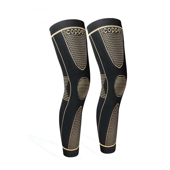 Copper Knee Sleeve Compression Support, Full Leg Compression Sleeve for Men&Women, Knee Pain Relief, Arthritis, Tendonitis, Menisc Tear For Running,Hiking,Basketball,Sports Recovery,XL