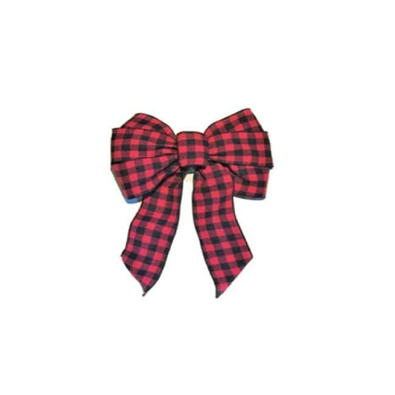 Holiday Trim 266617 Buffalo Plaid Deluxe Wired Christmas Bow