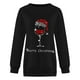 thumbnail image 3 of Gibobby Sudadera Navidad mujer navideño, sudadera con cuello redondo y estampado de copa, navideño de manga larga, camisetas informales para el sudor navideño(Negro,M), 3 of 4