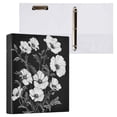 thumbnail image 3 of Waterproof PVC Round Ring Binder - D-Rings Clipboard, 200 Page Capacity (1 or 2-Pack), Ideal for Office , Home and School，White Flowers, 3 of 8