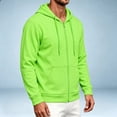 thumbnail image 5 of cfhntfmh Mens Zip up Sweatshirt Casual Drawstring Long Sleeve Hooded Jackets with Pockets Fall Trendy Clothing (Green,X-Large), 5 of 7
