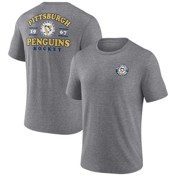 Men's Heather Gray Pittsburgh Penguins Winger Tri-Blend T-Shirt