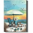 thumbnail image 5 of Beach Canvas Wall Art for Bathroom Wall Decor Seaside Turtle Seagull Ocean Picture Print Sunset Painting Framed Artwork for Modern Home Bedroom Decor 12x16 inch, 5 of 5