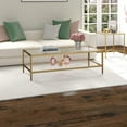 thumbnail image 5 of Evelyn&Zoe Hera 54" Wide Rectangular Coffee Table with Glass Shelf, Antique Brass, 5 of 9
