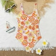 thumbnail image 5 of ZHUASHUM Summer Swimsuit For Girl 2024 New Girls' Swimwear Floral Prints Solid Color Swimsuit Children'S Bikini Swimsuit Set Skintight Bodysuit Bikiniorange,Size14-15 Years, 5 of 6