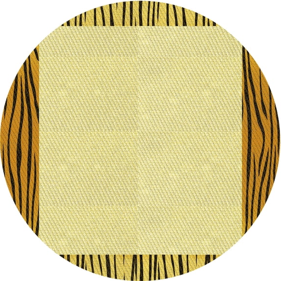 Ahgly Company Indoor Round Patterned Dark Golden Rod Brown Area Rugs, 8' Round