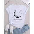 thumbnail image 4 of Creative Planet Graphic Print T-shirt, Casual Round Neck Short Sleeve Top, Women's Clothing, 4 of 8
