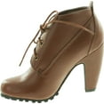 thumbnail image 2 of Bamboo Womens MOZZA-27L Round Toe Classic Lace Up Lug Sole Platform Ankle Bootie, 2 of 4