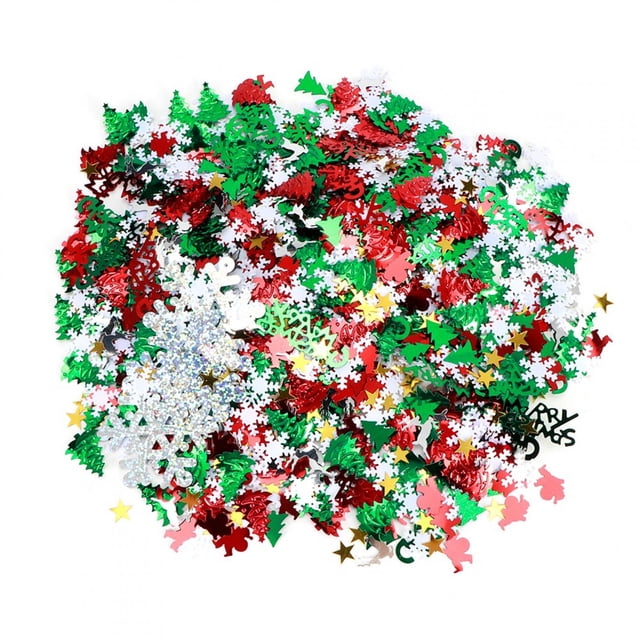 YLSHRF Christmas Sequins, 2 Bags Christmas Confetti, Mixed Color Reusable For Gifts Party Decoration
