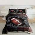 thumbnail image 3 of Homewish Kids Sport Game Full Size Comforter Sets,Rugby Football Theme Bedding Comforter Set,Red Gray Bedding Sets For Kids Boy,Microfiber Bedroom Decor Reversible,3pcs, 3 of 9