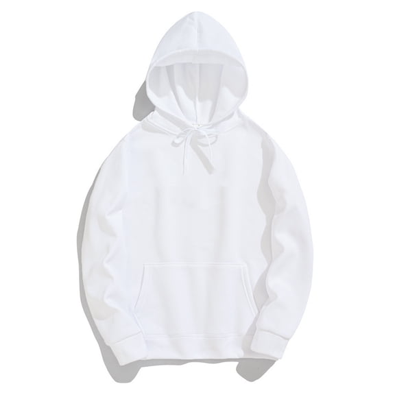 ZHOUCHANKIDS Men's Hooded Sweater with Front Pocket for Autumn and Winter Comfort Soft and Durable Blend Fabric Ideal for Casual Outdoor Activities White L