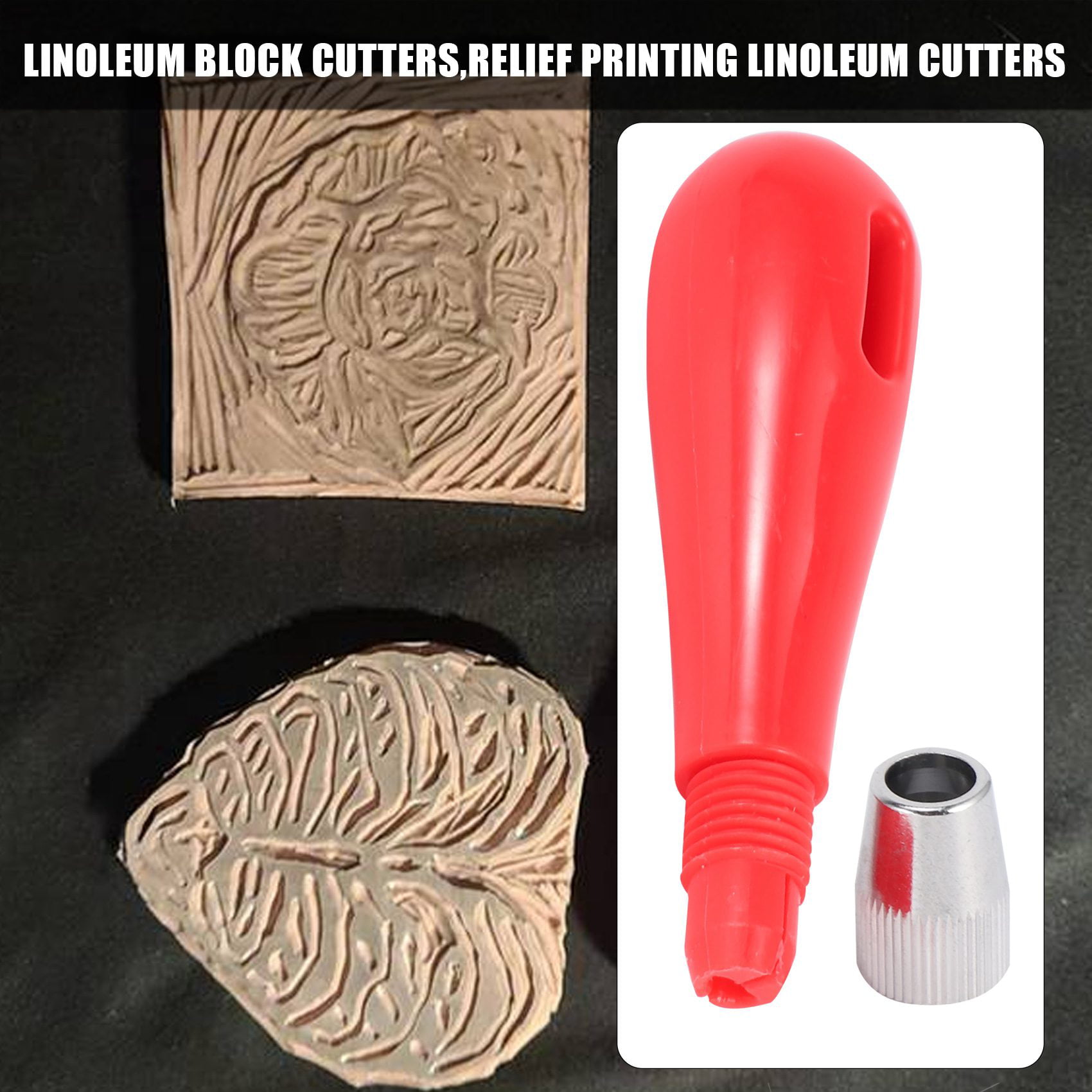 Linoleum Knife, 2 Set Linoleum Cutter Block Cutters Linocut Cutting Tool  Craft Linoleum Carving Tools with 6 Type Blades for Linoleum Block Printing