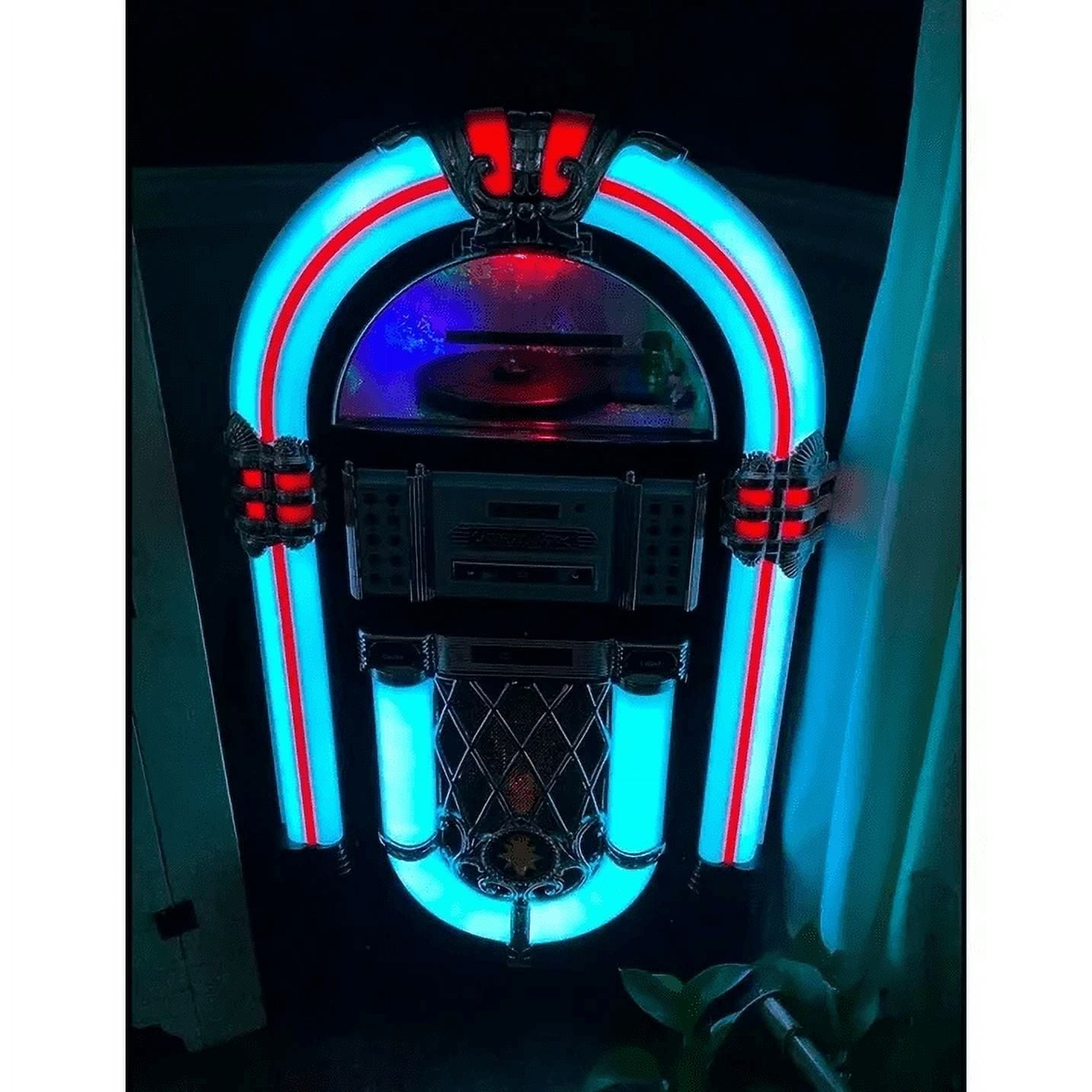 Retro JUKEBOX Wireless Wood Sound System CD MP3 Radio