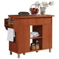 thumbnail image 1 of Hodedah Kitchen Island with Spice Rack plus Towel Holder in Cherry Wood, 1 of 8